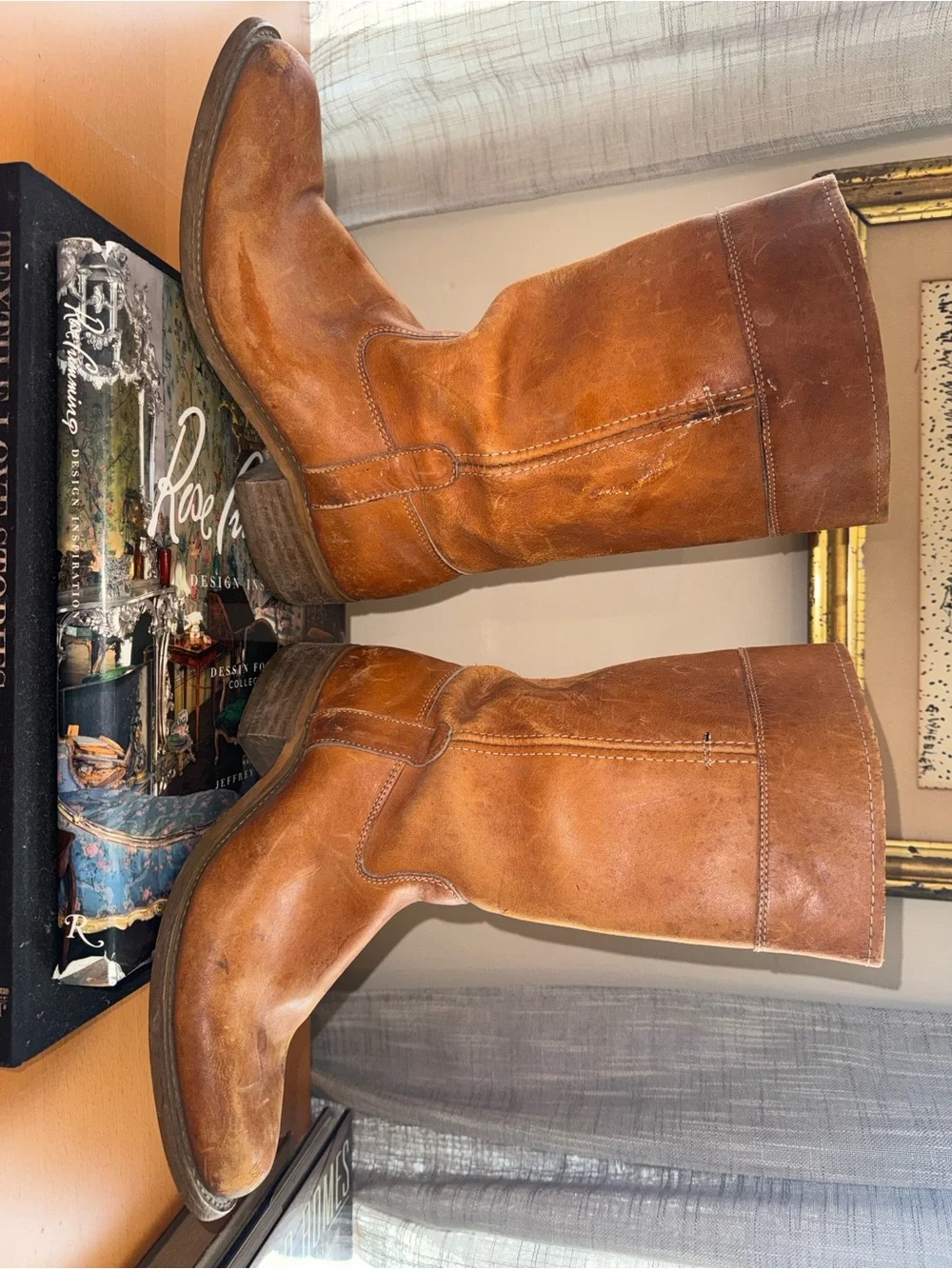 Sears Brown Leather Mid-Calf Boots